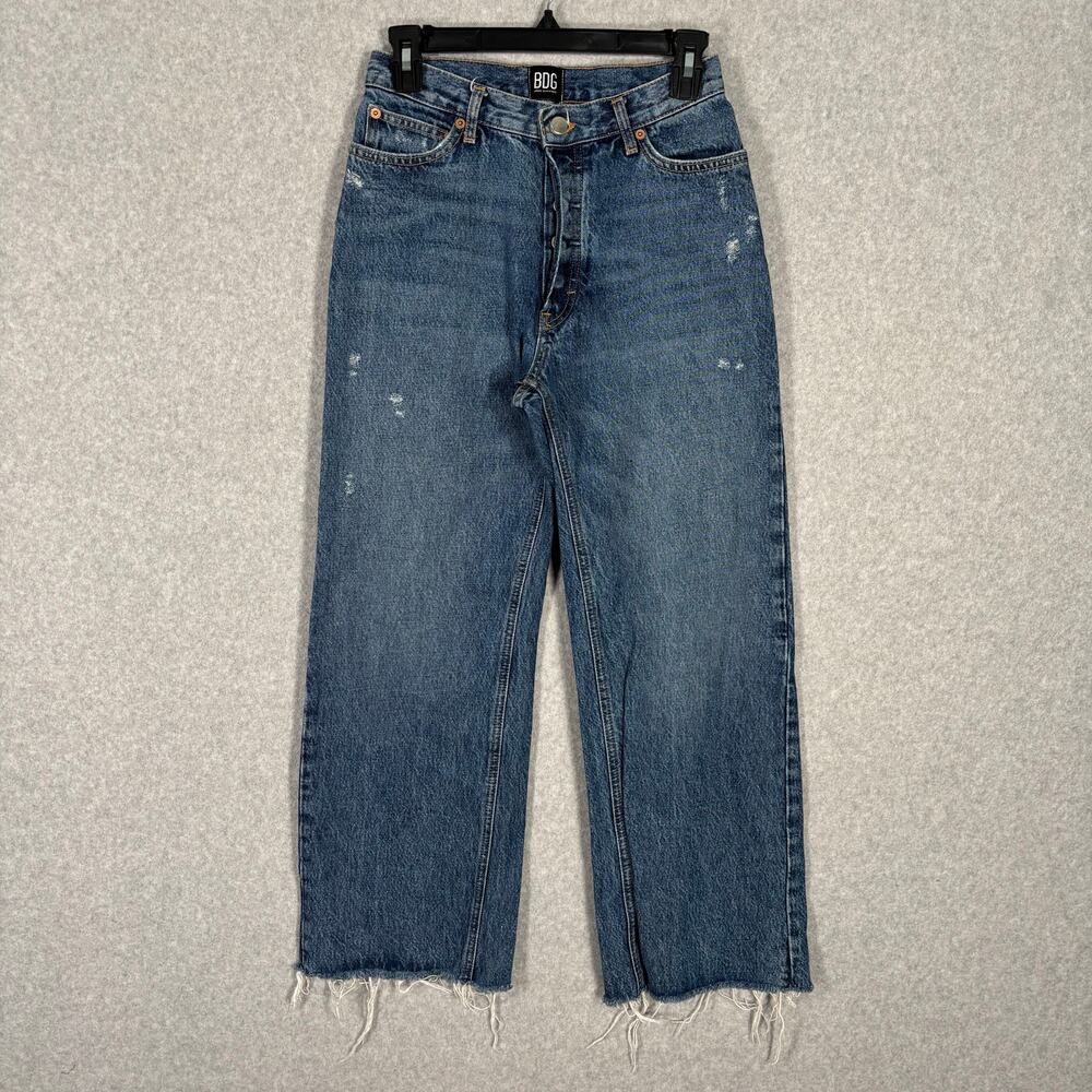 BDG Urban Outfitters Wide Leg Button Fly Crop Jeans 26 Vintageโ Raw Baggy Skater